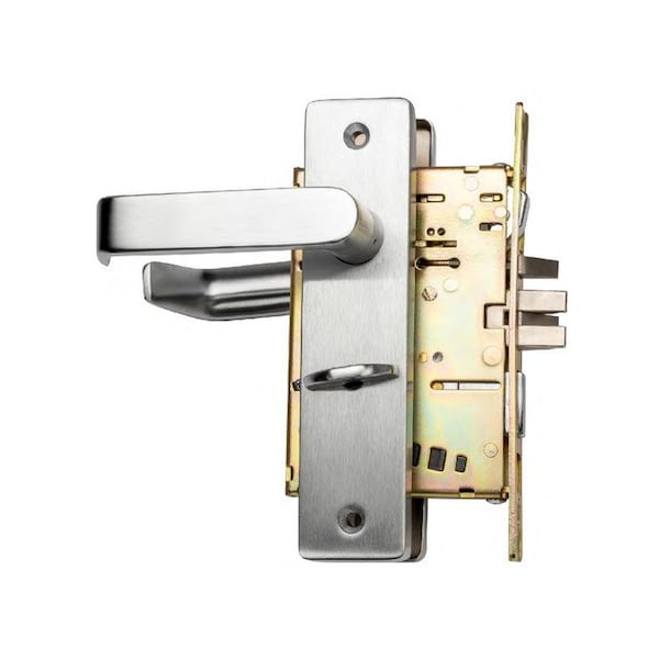 Trans Atlantic Co. DXML Series Brushed Chrome Grade 1 Privacy Mortise Lock Door Handle with Sectional Left-Handed Lever DL-DXML40SSLH-US26D - main